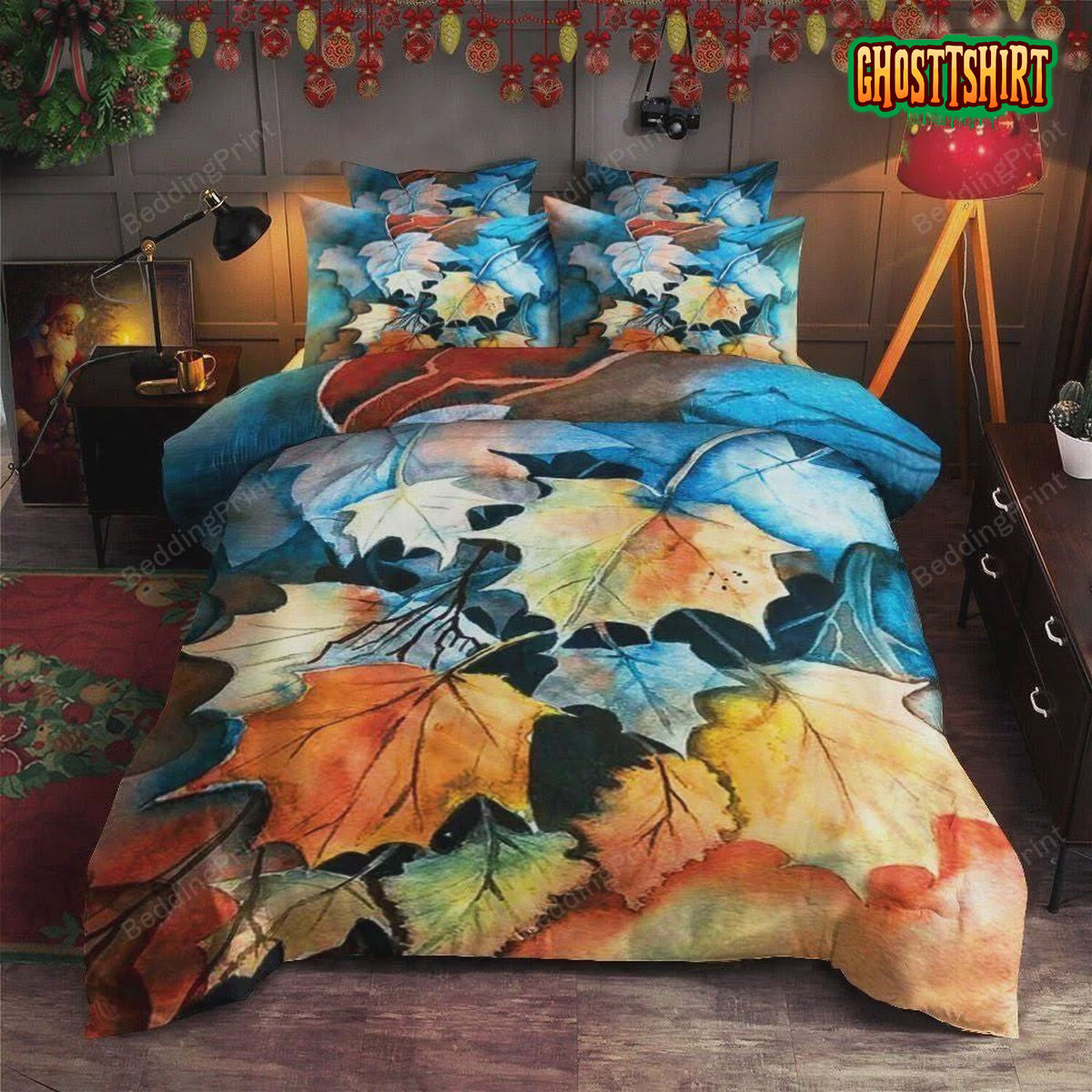 Autumn Leaves Art Bed Sheets Duvet Cover Bedding Set