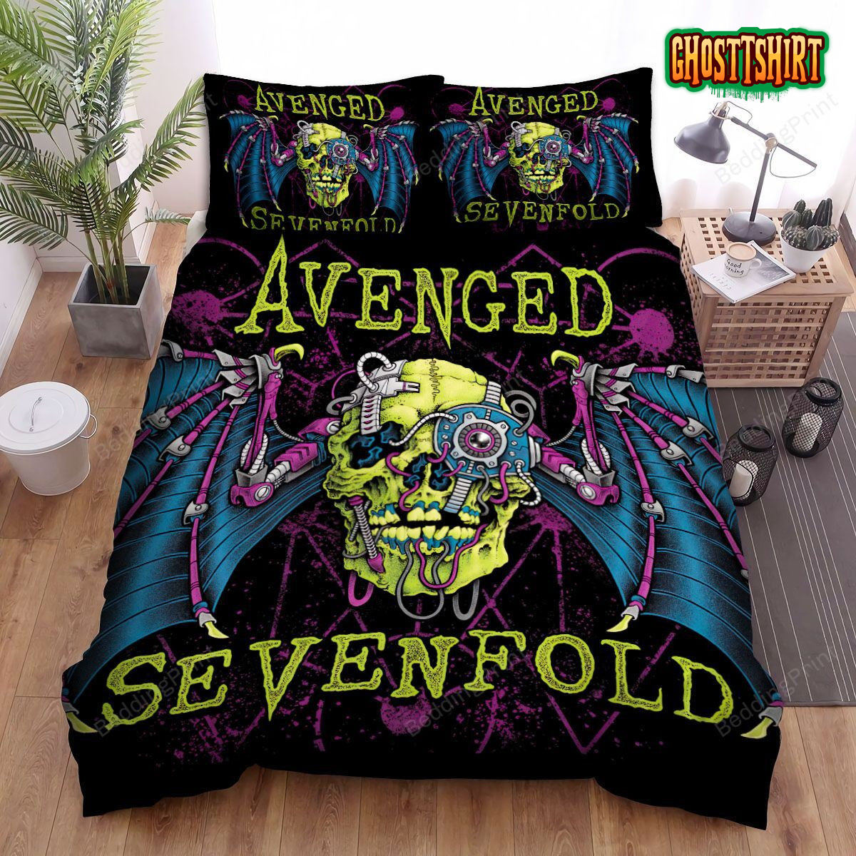 Avenged Sevenfold Skull Symbol Est. 99 Bed Sheets Duvet Cover Bedding Sets
