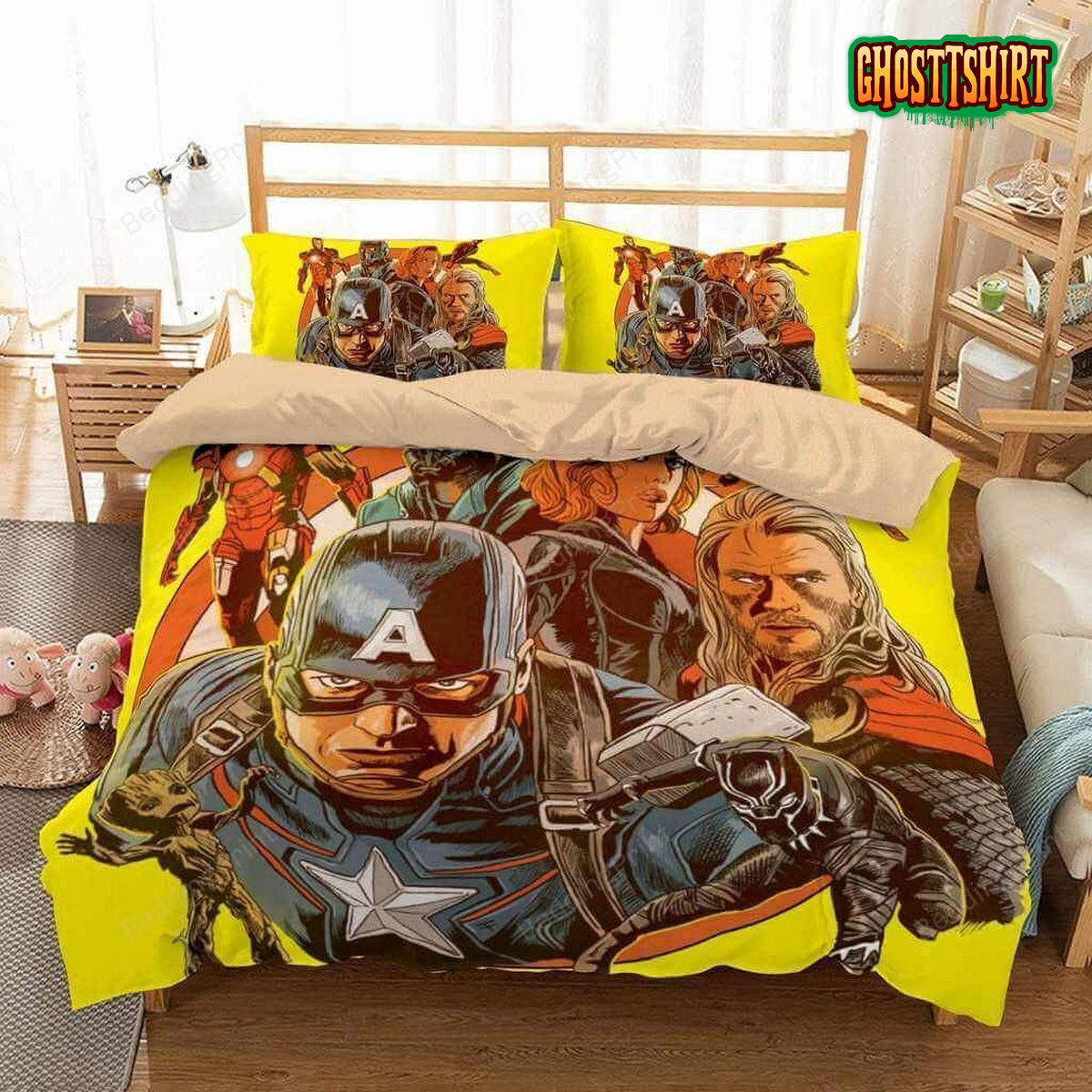 Avengers Super Heroes Painting Duvet Cover Bedding Set