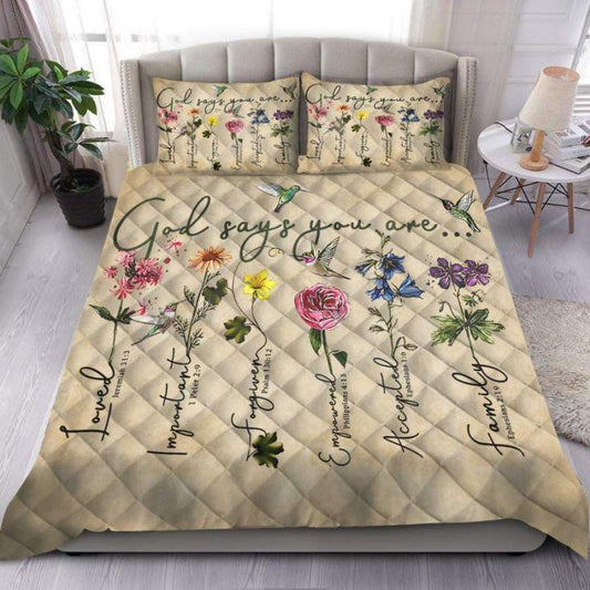 God Says You Are, Quilt Bedding Set
