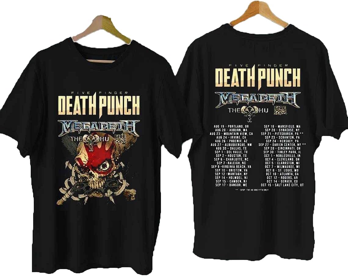 Megadeths Five Fingers Deaths Punchs Tour 2022 T-Shirt