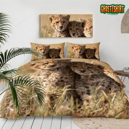 Baby Cheetah Bed Sheets Duvet Cover Bedding Set