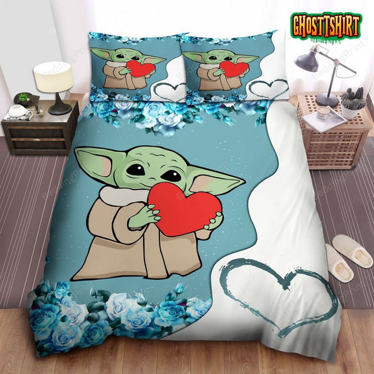 Baby Yoda Bed Sheets Bedspread Duvet Cover Bedding Set