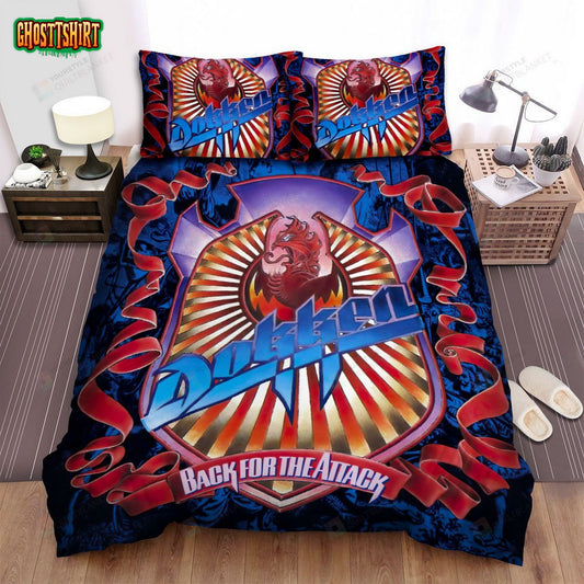 Back For The Attack Album Dokken Bed Sheets Spread Comforter Duvet Cover Bedding Set