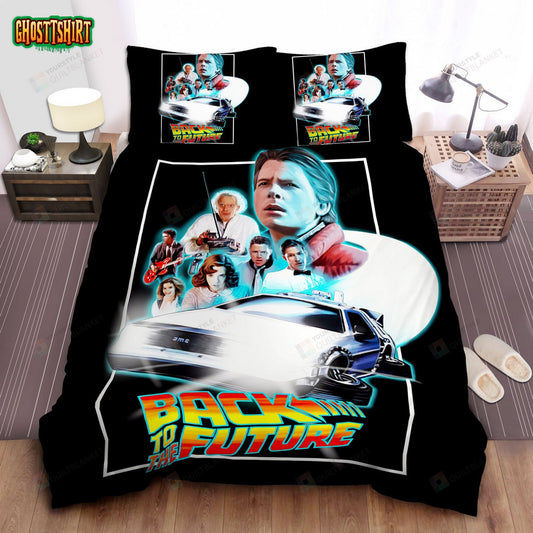 Back To The Future Futuristic Film Poster Bed Sheets Spread Comforter Duvet Cover Bedding Set