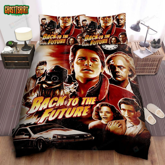 Back To The Future Vintage Film Poster Bed Sheets Spread Comforter Duvet Cover Bedding Set