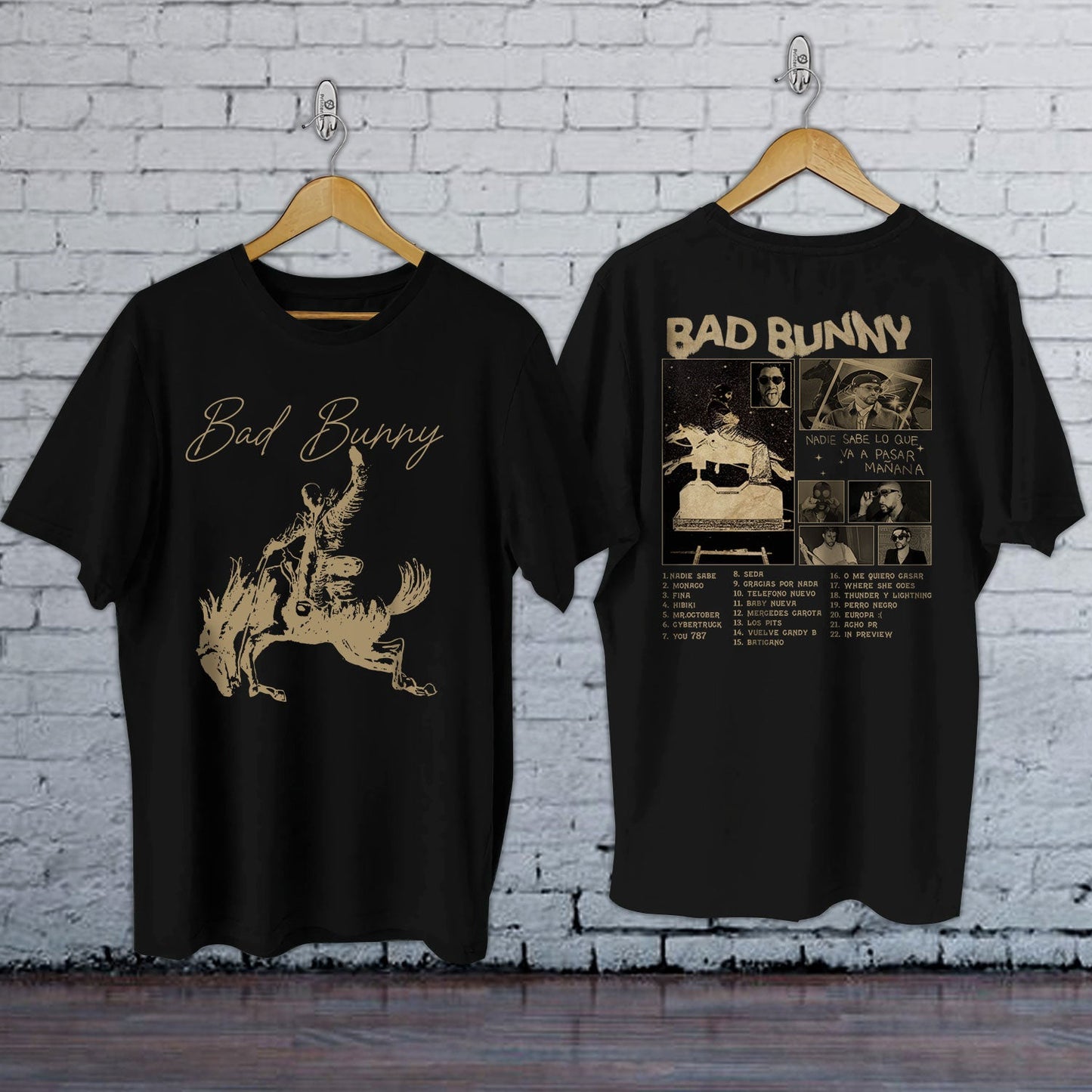 Bad Bunny Most Wanted Bunny Tour 2024 Double-Sided T-Shirt