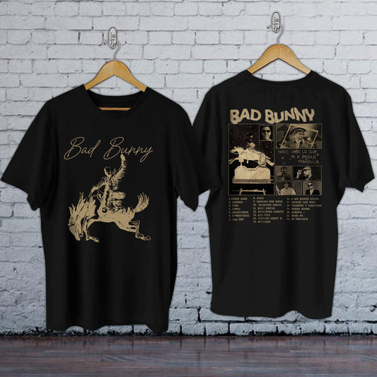 Bad Bunny Most Wanted Bunny Tour 2024 Double-Sided T-Shirt