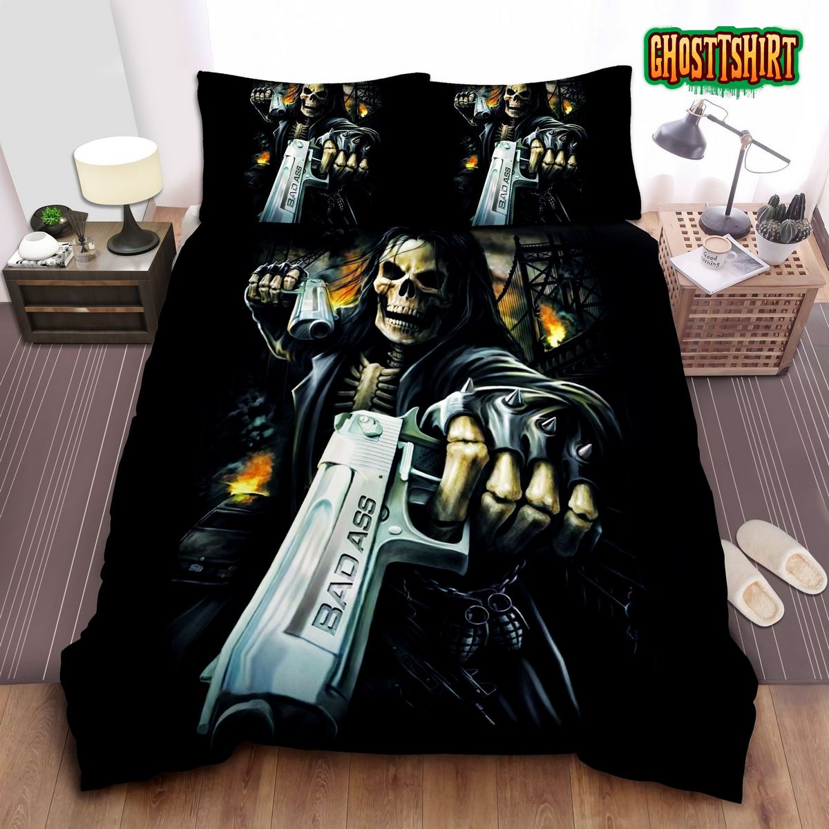 Badass Skull Bed Sheets Duvet Cover Bedding Set