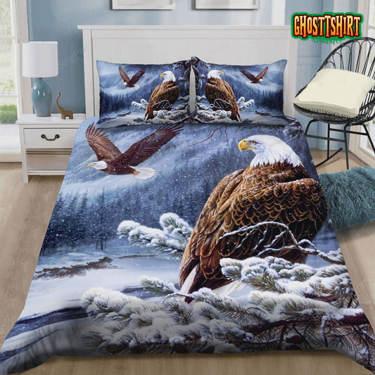Bald Eagle In Winter Bedding Set