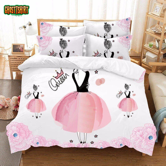 Ballerina Ballet Dancing Queen Bedding Custom Name Duvet Cover Bedding Set