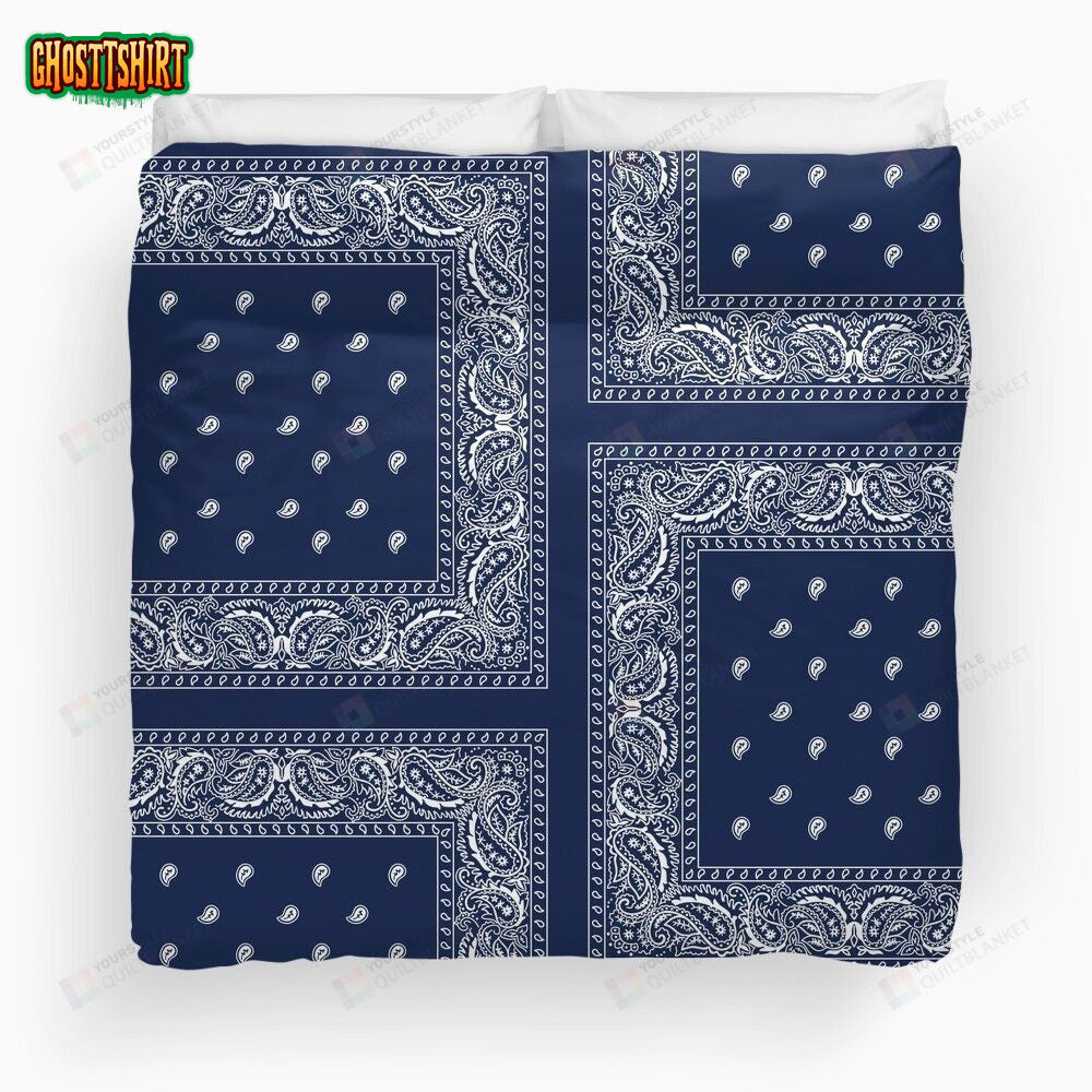 Bandana Blue Paisley Bandana Duvet Cover Bedding Set
