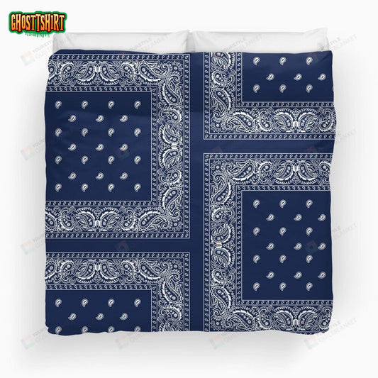 Bandana Blue Paisley Bandana Duvet Cover Bedding Set