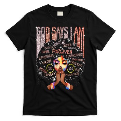 Black Afro Queen Melanin Dripping African Womens Juneteenth T-Shirt