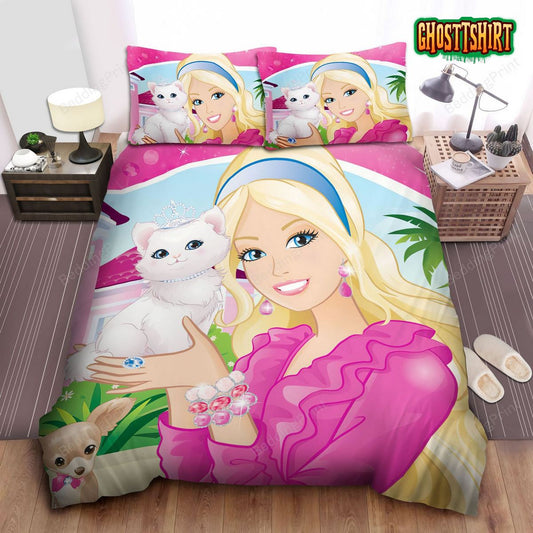 Barbie And Dogs Bed Sheets Duvet Cover Bedding Set
