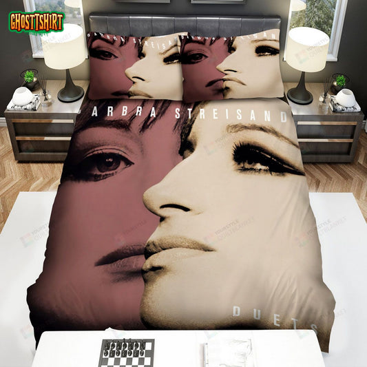Barbra Streisand Duets Album Cover Bed Sheets Spread Comforter Duvet Cover Bedding Set
