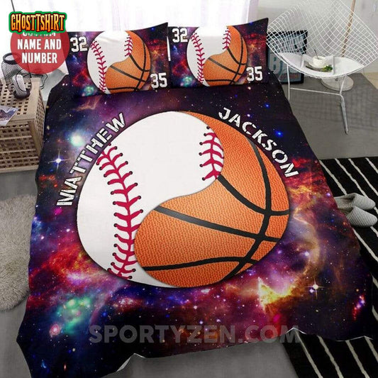 Baseball And Basketball Custom Duvet Cover Bedding Set