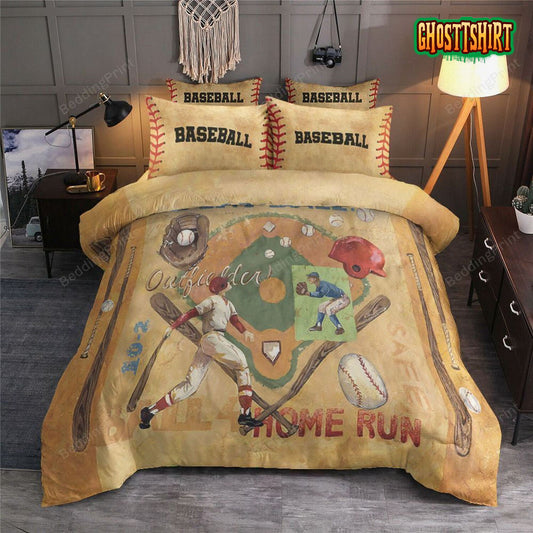 Baseball Home Run Bed Sheets Duvet Cover Bedding Set