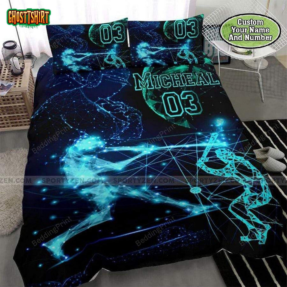 Baseball Line 2 Players Duvet Cover Bedding Set