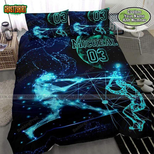 Baseball Line 2 Players Duvet Cover Bedding Set