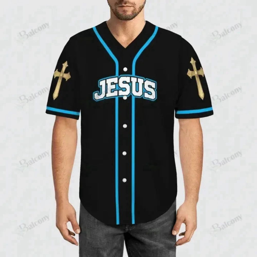 Baseball Tee Miraculous lion with a shining cross Baseball Jersey 137 - Aopprinter