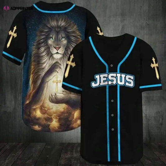 Baseball Tee Miraculous lion with a shining cross Baseball Jersey 137 - Aopprinter