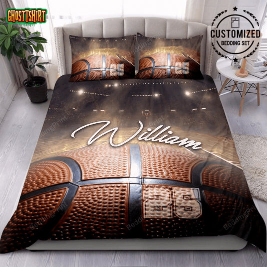 Basketball Court Vintage Custom Name Duvet Cover Bedding Set