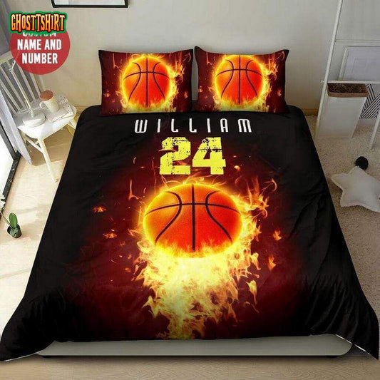 Basketball Fire Duvet Cover Bedding Set