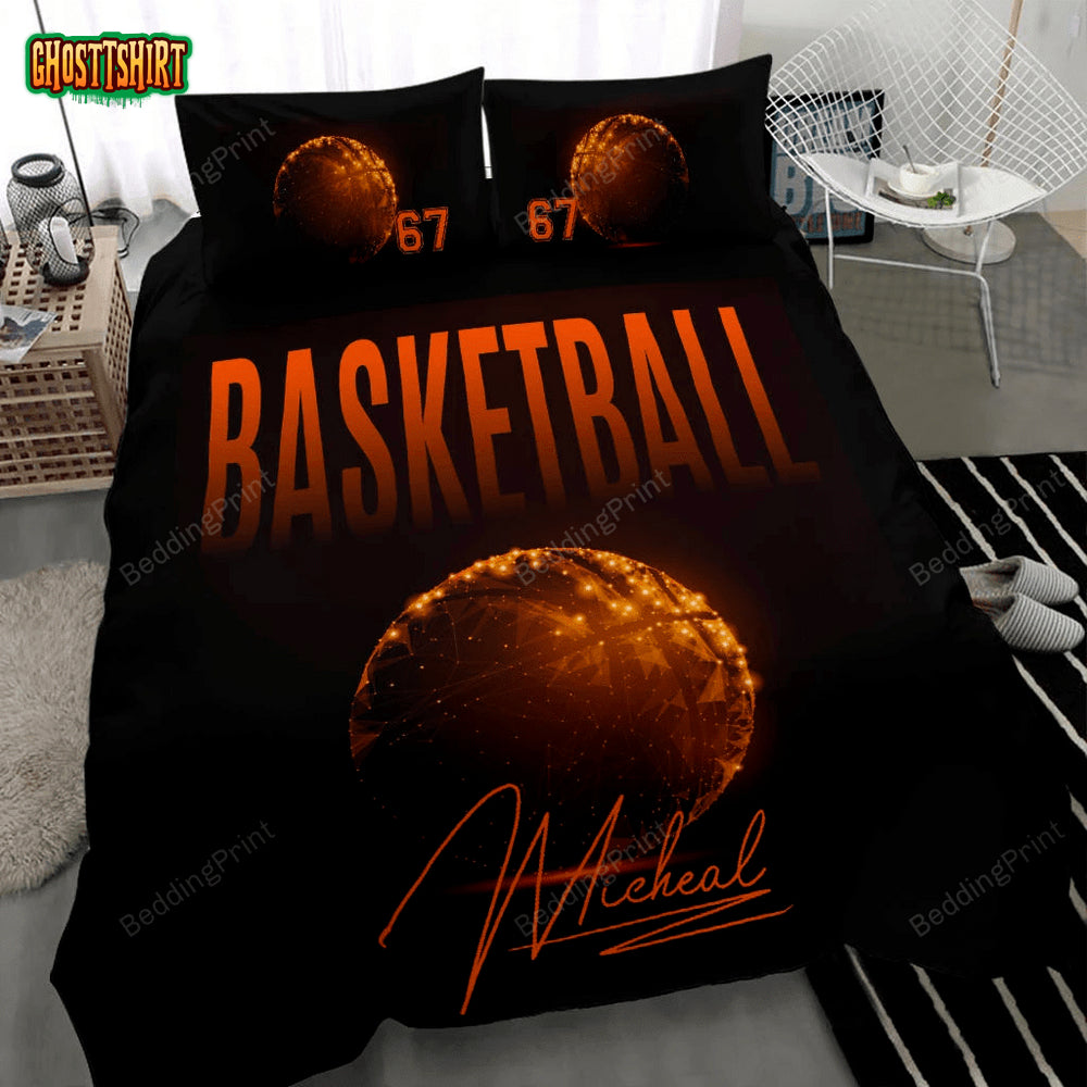Basketball Orange Ball Duvet Cover Bedding Set