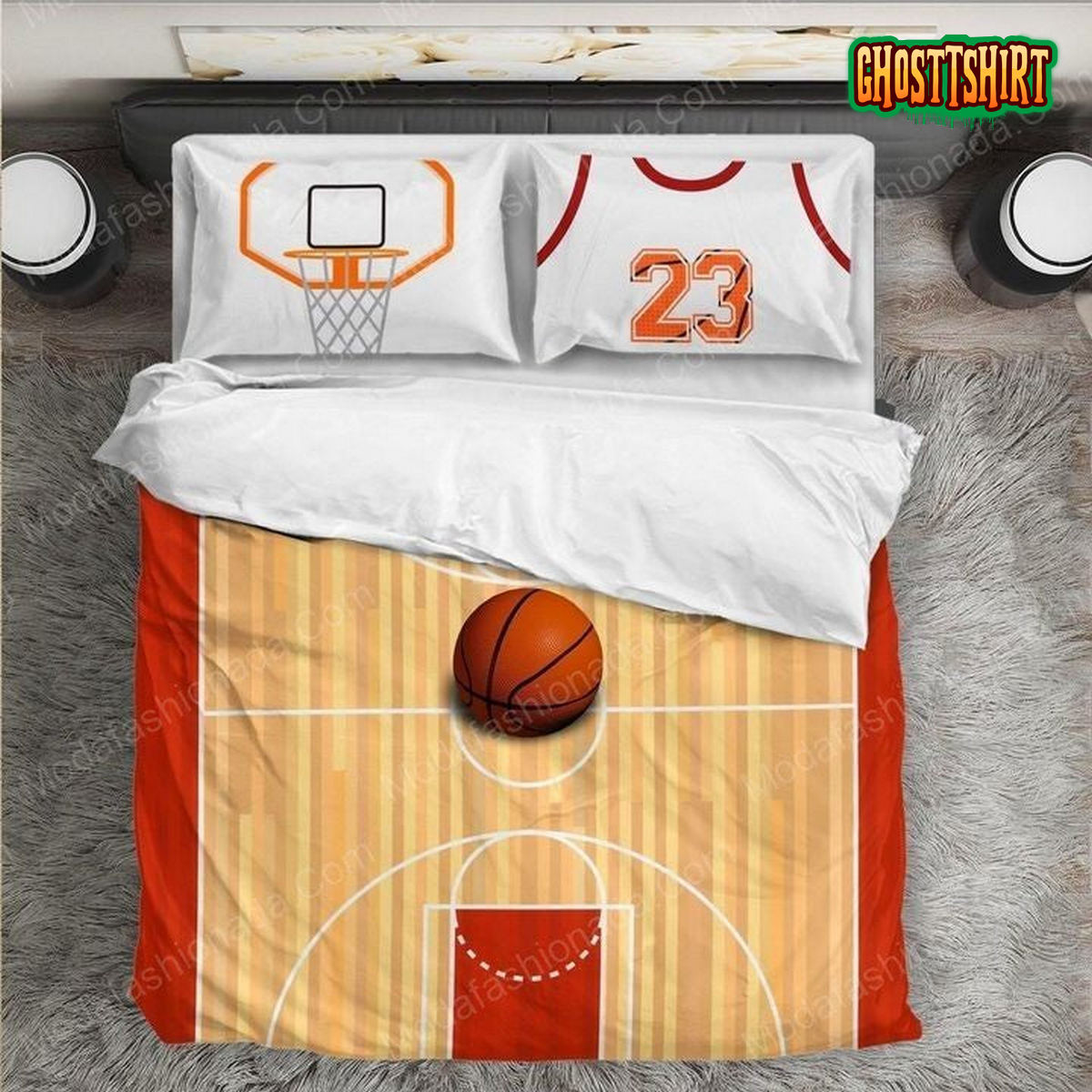 Basketball Wood Court Sport 13 Bedding Set