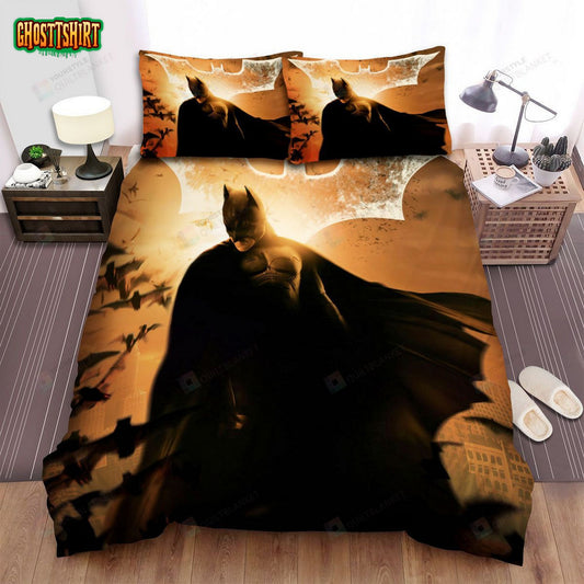 Batman Begins Movie Behind Batman Photo Bed Sheets Spread Comforter Duvet Cover Bedding Set