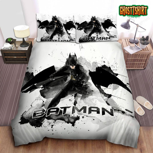 Batman The Dark Knight In Watercolor Painting Bed Sheets Duvet Cover Bedding Set