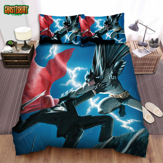 Batman Under The Red Hood Series Art 4 Bed Sheets Duvet Cover Bedding Set