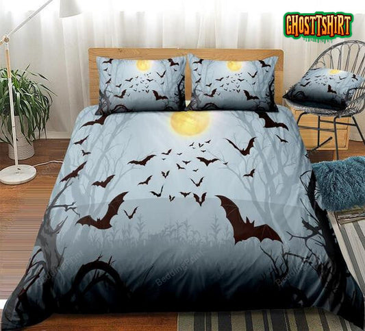 Bats Halloween Bed Sheets Spread Duvet Cover Bedding Set