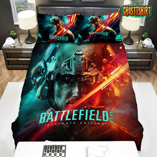Battlefield 2042 Soldier Portrait Bed Sheets Duvet Cover Bedding Set