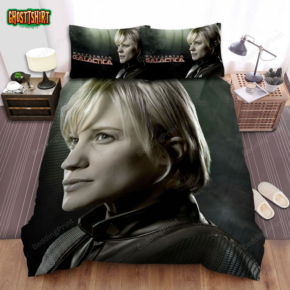 Battlestar Galactica (2004–2009) Blonde Girl Movie Poster Bed Sheets Duvet Cover Bedding Set