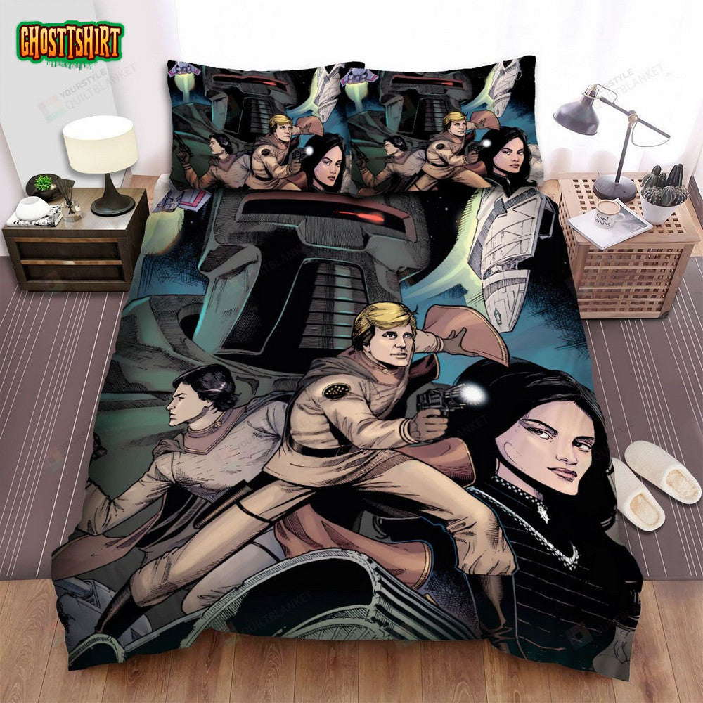 Battlestar Galactica (2004–2009) Counterstrike Movie Poster Bed Sheets Duvet Cover Bedding Set