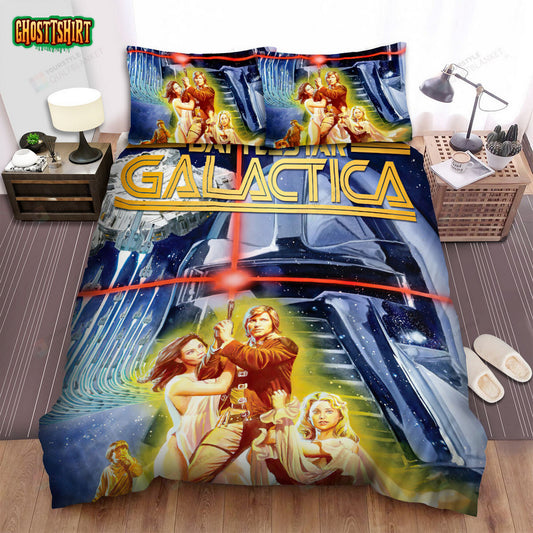 Battlestar Galactica (2004–2009) Dynamite 3 Movie Poster Bed Sheets Duvet Cover Bedding Set