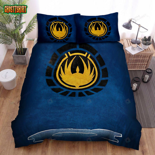 Battlestar Galactica (2004–2009) Logo Movie Poster Bed Sheets Duvet Cover Bedding Set
