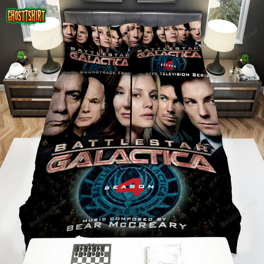 Battlestar Galactica (2004–2009) Season 4 Movie Poster Bed Sheets Duvet Cover Bedding Set
