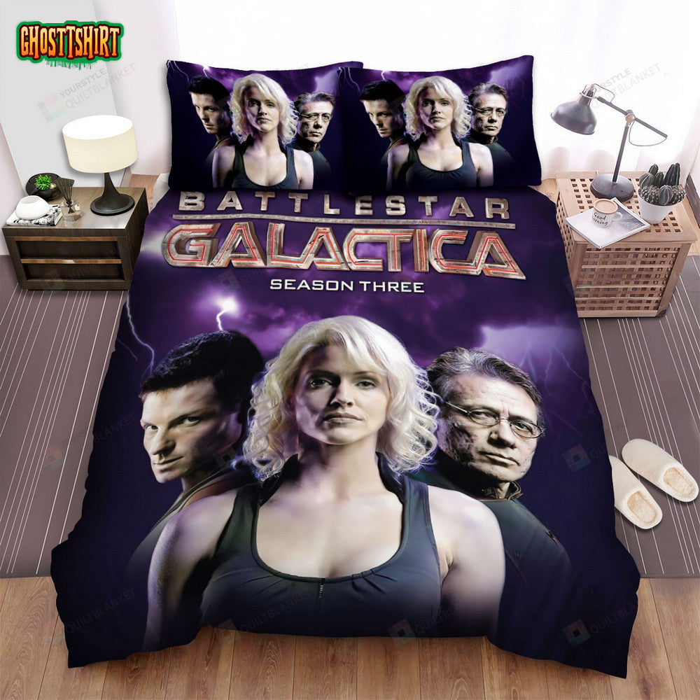 Battlestar Galactica (2004–2009) Season Three Movie Poster Bed Sheets Duvet Cover Bedding Set