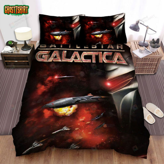Battlestar Galactica (2004–2009) Space War Movie Poster Bed Sheets Duvet Cover Bedding Set