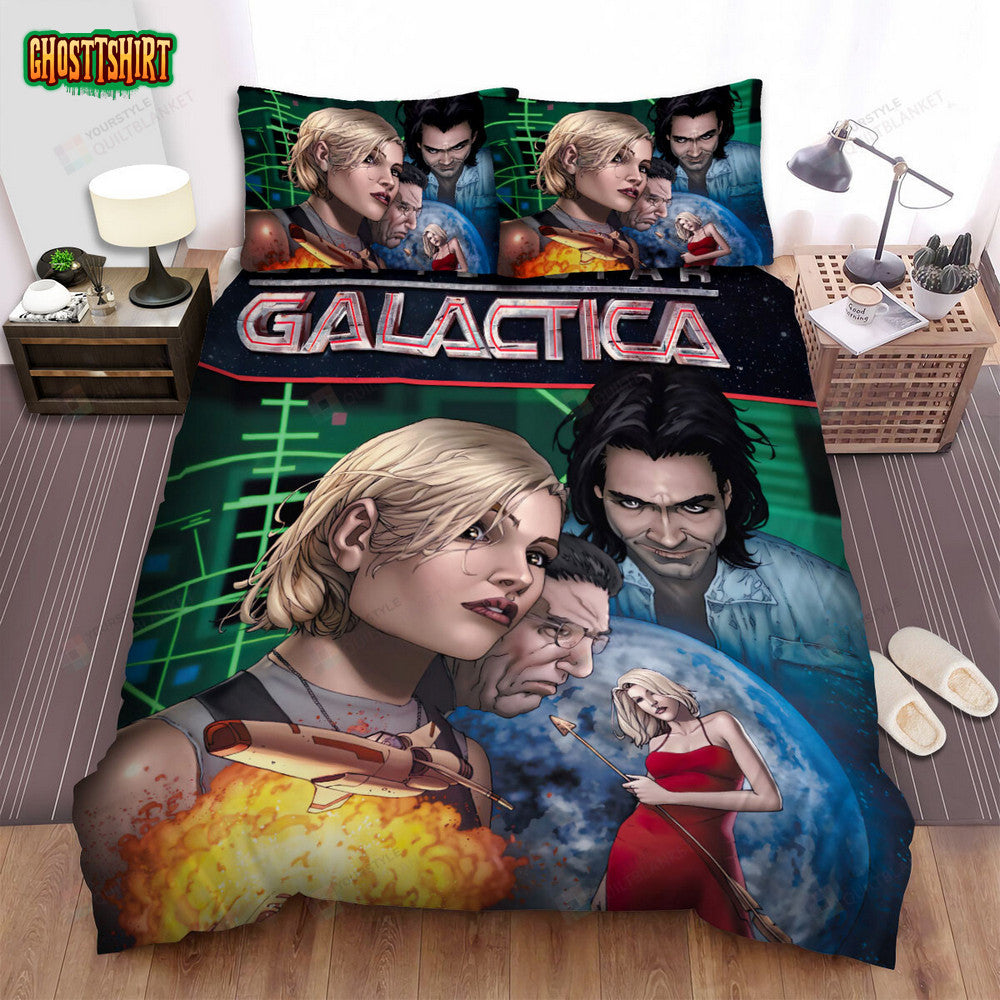 Battlestar Galactica (2004–2009) Volume 1 Movie Poster Bed Sheets Duvet Cover Bedding Set