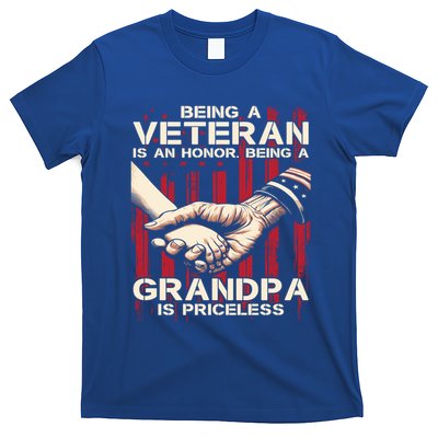 Being A Veteran Is An Honor Being A Grandpa Is Priceless T-Shirt