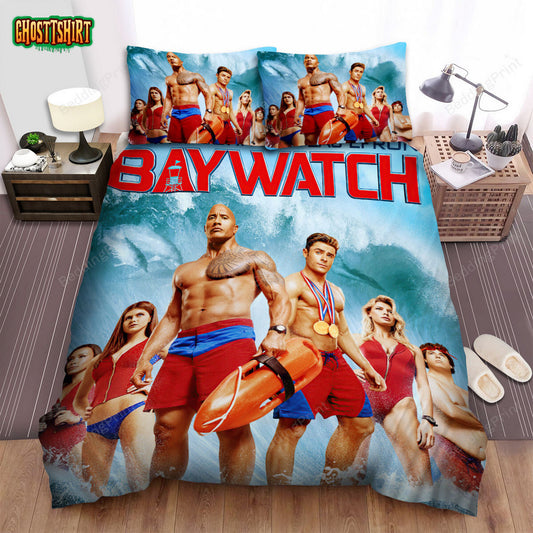 Baywatch (1989–2001) Surf Movie Poster Bed Sheets Duvet Cover Bedding Set