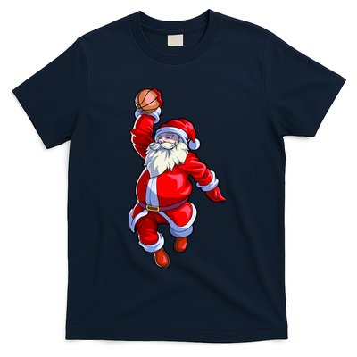 Basketball Christmas Boy Basketball Santa Claus T-Shirt