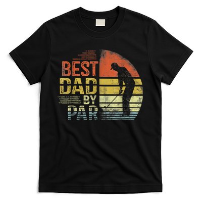 Best Dad By Par Retro Vintage Fathers Day Golf Lover Golfer T-Shirt
