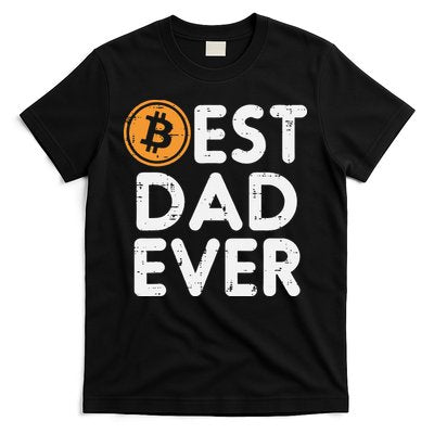 Best Dad Ever Bitcoin Crypto Cryptocurrency Daddy Papa T-Shirt