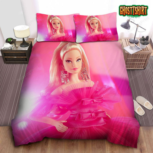 Beautiful Barbie In Pink Dress Bed Sheets Duvet Cover Bedding Set