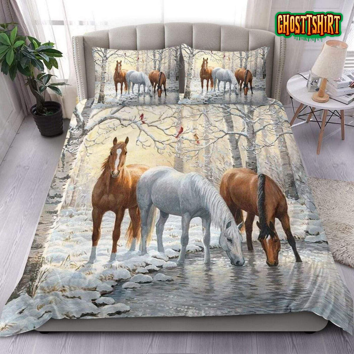 Beautiful Horse In The Winter Bedding Set
